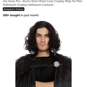 Black Curly Cosplay Wig for Men